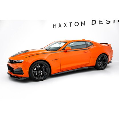 Maxton Design difuzory pod boční prahy pro Chevrolet Camaro SS Mk6 Facelift, černý lesklý plast ABS