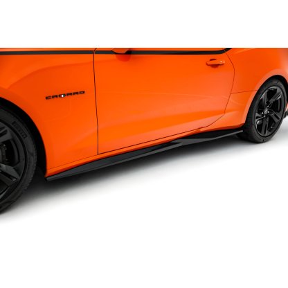 Maxton Design difuzory pod boční prahy pro Chevrolet Camaro SS Mk6 Facelift, černý lesklý plast ABS