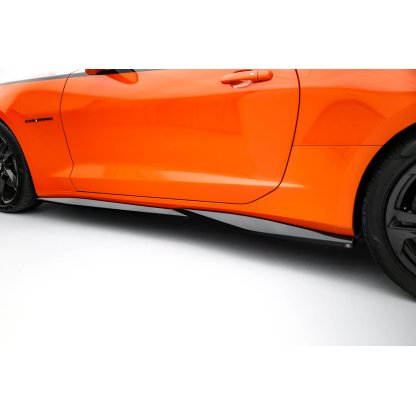 Maxton Design difuzory pod boční prahy pro Chevrolet Camaro SS Mk6 Facelift, černý lesklý plast ABS