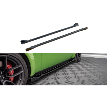 Maxton Design difuzory pod boční prahy pro Dodge Challenger MK3 SRT Hellcat Widebody, černý lesklý plast ABS