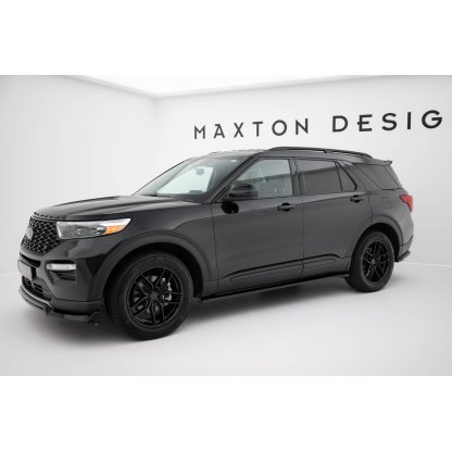 Maxton Design difuzory pod boční prahy pro Ford Explorer XLT Mk6, černý lesklý plast ABS