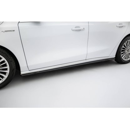 Maxton Design difuzory pod boční prahy pro Ford Focus Mk4, černý lesklý plast ABS, Vignale, Estate/Hatchback