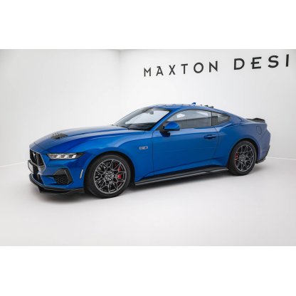 Maxton Design difuzory pod boční prahy pro Ford Mustang Mk7 GT, černý lesklý plast ABS