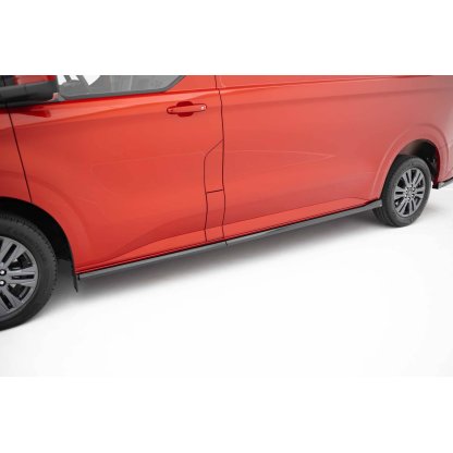 Maxton Design difuzory pod boční prahy pro Ford Transit Custom Mk2, černý lesklý plast ABS