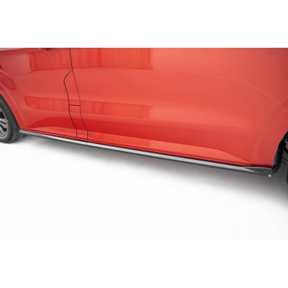 Maxton Design difuzory pod boční prahy pro Ford Transit Custom Mk2, černý lesklý plast ABS