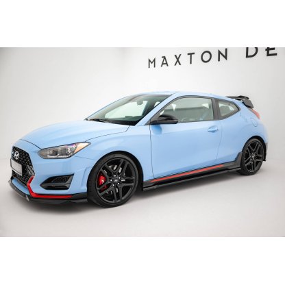 Maxton Design difuzory pod boční prahy pro Hyundai Veloster N Mk2, černý lesklý plast ABS