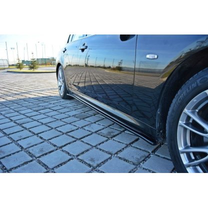 Maxton Design difuzory pod boční prahy pro Infiniti G37, černý lesklý plast ABS, Sedan