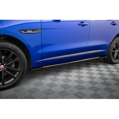 Maxton Design difuzory pod boční prahy pro Jaguar F-Pace R-Sport Mk1, černý lesklý plast ABS