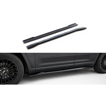 Maxton Design difuzory pod boční prahy pro Jeep Grand Cherokee WL, černý lesklý plast ABS, Trailhawk
