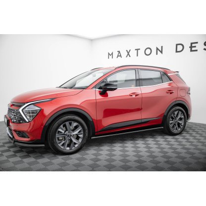 Maxton Design difuzory pod boční prahy pro Kia Sportage Mk5 GT-Line, černý lesklý plast ABS
