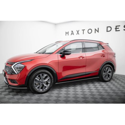 Maxton Design difuzory pod boční prahy pro Kia Sportage Mk5 GT-Line, černý lesklý plast ABS
