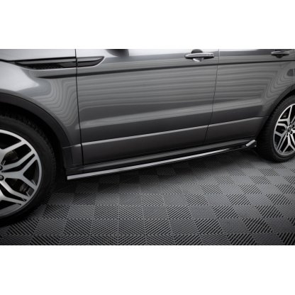 Maxton Design difuzory pod boční prahy pro Land rover Range Rover Evoque Mk1 Facelift, černý lesklý plast ABS, HSE Dynamic