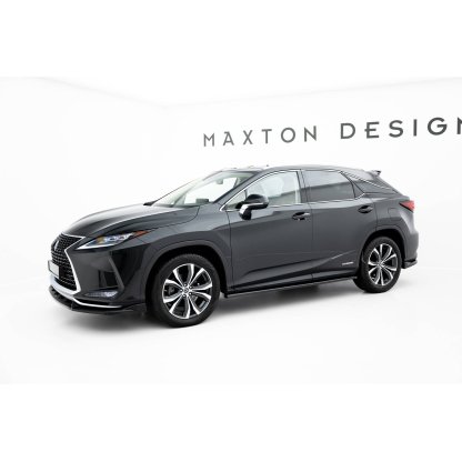 Maxton Design difuzory pod boční prahy pro Lexus RX Mk4 Facelift, černý lesklý plast ABS