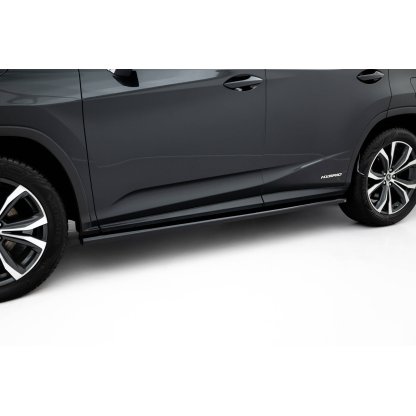 Maxton Design difuzory pod boční prahy pro Lexus RX Mk4 Facelift, černý lesklý plast ABS