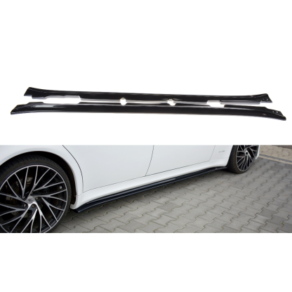 Maxton Design difuzory pod boční prahy pro Maserati Quattroporte Mk5, černý lesklý plast ABS