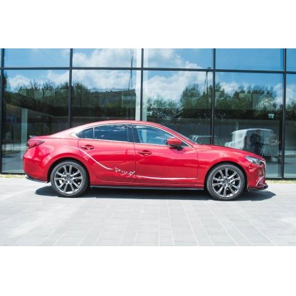 Maxton Design difuzory pod boční prahy pro Mazda 6 Mk3 FL, černý lesklý plast ABS, Sedan