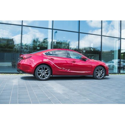 Maxton Design difuzory pod boční prahy pro Mazda 6 Mk3 FL, černý lesklý plast ABS, Sedan