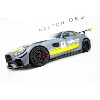Maxton Design difuzory pod boční prahy pro Mercedes AMG GT C C190 Facelift, černý lesklý plast ABS
