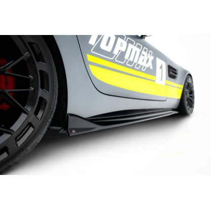 Maxton Design difuzory pod boční prahy pro Mercedes AMG GT C C190 Facelift, černý lesklý plast ABS