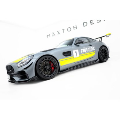 Maxton Design difuzory pod boční prahy pro Mercedes AMG GT C C190 Facelift, černý lesklý plast ABS