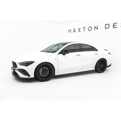 Maxton Design difuzory pod boční prahy pro Mercedes CLA C118/AMG 35 Facelift, C118/AMG 45 Facelift, černý lesklý plast ABS, Coupe / Shooting Brake