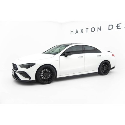 Maxton Design difuzory pod boční prahy pro Mercedes CLA C118/AMG 35 Facelift, C118/AMG 45 Facelift, černý lesklý plast ABS, Coupe / Shooting Brake