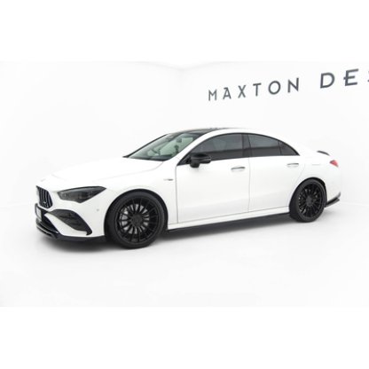 Maxton Design difuzory pod boční prahy pro Mercedes CLA C118/AMG 35 Facelift, C118/AMG 45 Facelift, černý lesklý plast ABS, Coupe / Shooting Brake