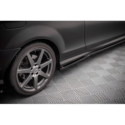 Maxton Design difuzory pod boční prahy pro Mercedes třída C W204/AMG-Line, černý lesklý plast ABS, Coupe