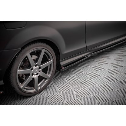 Maxton Design difuzory pod boční prahy pro Mercedes třída C W204/AMG-Line, černý lesklý plast ABS, Coupe