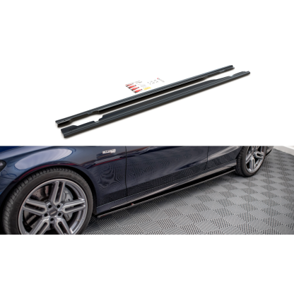 Maxton Design difuzory pod boční prahy pro Mercedes třída C W205/C43 AMG, černý lesklý plast ABS