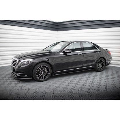Maxton Design difuzory pod boční prahy pro Mercedes třída S W222 Standard, černý lesklý plast ABS, vč. Facelift