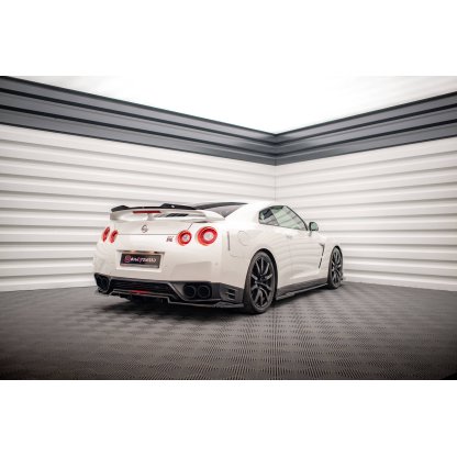 Maxton Design difuzory pod boční prahy pro Nissan GT-R R35 Facelift, černý lesklý plast ABS, r.v. 2011-2016
