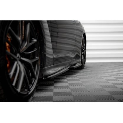 Maxton Design difuzory pod boční prahy pro Nissan GT-R R35 Facelift, černý lesklý plast ABS, r.v. 2016-2022