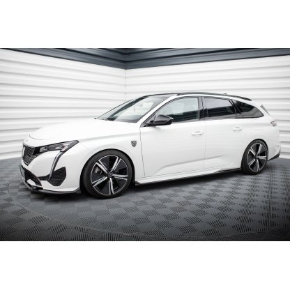 Maxton Design difuzory pod boční prahy pro Peugeot 308 GT Mk3, černý lesklý plast ABS, SW