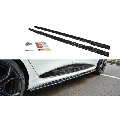 Maxton Design difuzory pod boční prahy pro Renault Clio RS Mk4, černý lesklý plast ABS