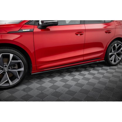 Maxton Design difuzory pod boční prahy pro Škoda Enyaq iV Mk1, černý lesklý plast ABS, Coupe