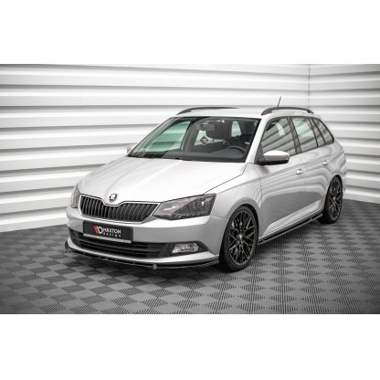 Maxton Design difuzory pod boční prahy pro Škoda Fabia Mk3, černý lesklý plast ABS