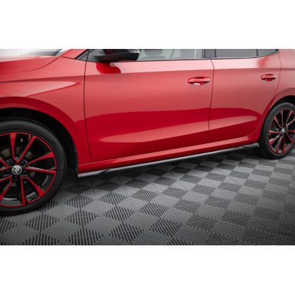 Maxton Design difuzory pod boční prahy pro Škoda Fabia Mk4, černý lesklý plast ABS