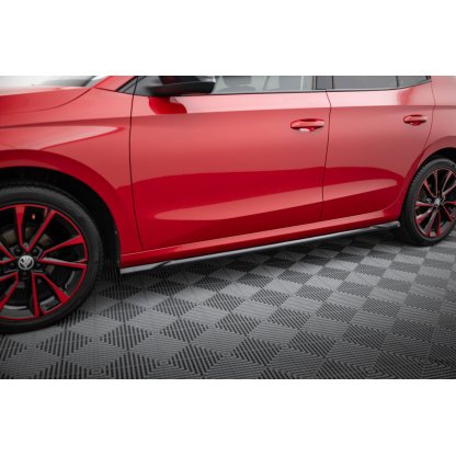 Maxton Design difuzory pod boční prahy pro Škoda Fabia Mk4, černý lesklý plast ABS