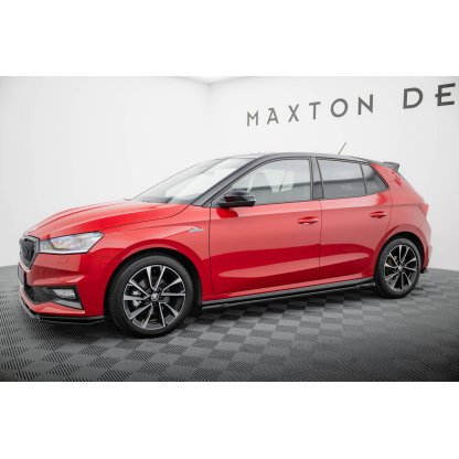 Maxton Design difuzory pod boční prahy pro Škoda Fabia Mk4, černý lesklý plast ABS, Monte Carlo