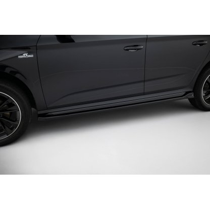 Maxton Design difuzory pod boční prahy pro Škoda Kamiq Mk1 Facelift, černý lesklý plast ABS, Monte Carlo