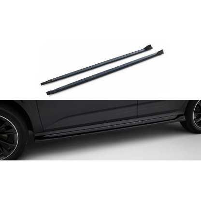 Maxton Design difuzory pod boční prahy pro Škoda Kamiq Mk1 Facelift, černý lesklý plast ABS, Monte Carlo
