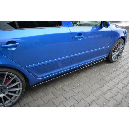 Maxton Design difuzory pod boční prahy pro Škoda Octavia RS Facelift Mk2 Facelift, černý lesklý plast ABS