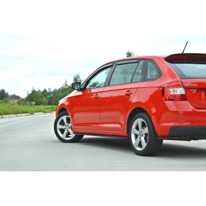 Maxton Design difuzory pod boční prahy pro Škoda Rapid, černý lesklý plast ABS