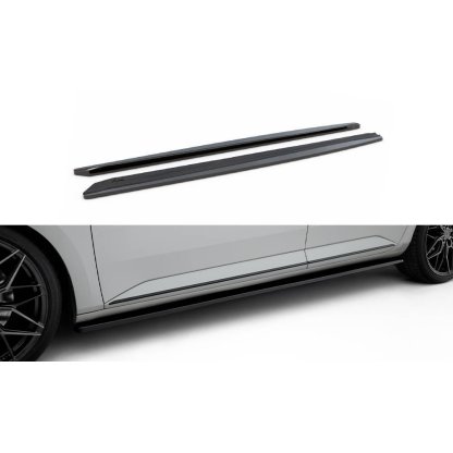 Maxton Design difuzory pod boční prahy pro Škoda Superb Mk3, černý lesklý plast ABS
