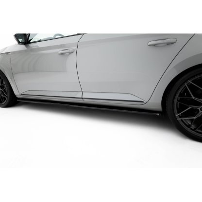 Maxton Design difuzory pod boční prahy pro Škoda Superb Mk3, černý lesklý plast ABS