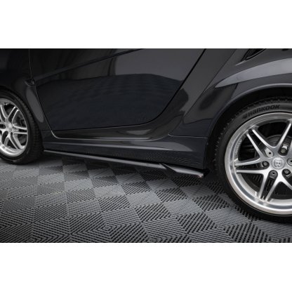 Maxton Design difuzory pod boční prahy pro Smart Fortwo C451 Facelift, černý lesklý plast ABS, Brabus