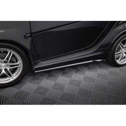 Maxton Design difuzory pod boční prahy pro Smart Fortwo C451 Facelift, černý lesklý plast ABS, Brabus
