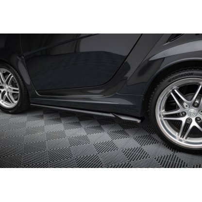 Maxton Design difuzory pod boční prahy pro Smart Fortwo C451 Facelift, černý lesklý plast ABS, Brabus