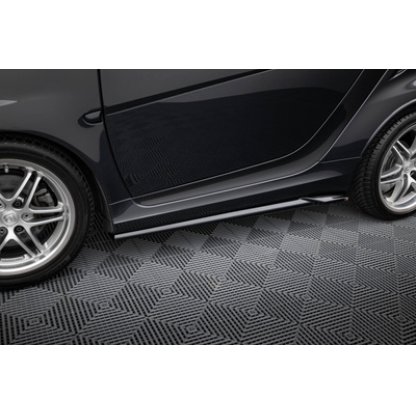 Maxton Design difuzory pod boční prahy pro Smart Fortwo C451 Facelift, černý lesklý plast ABS, Brabus